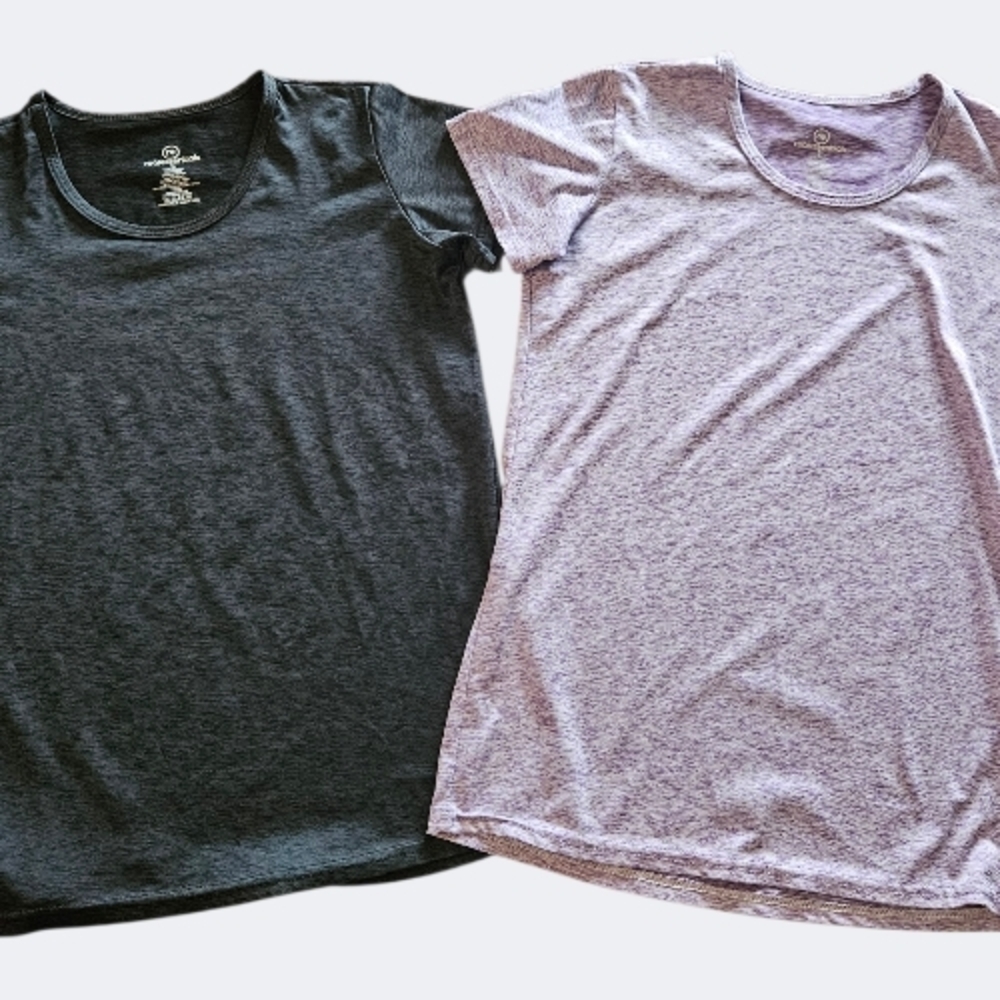 RealEssentials Black and Light Purple Women's Tees Sz Sm